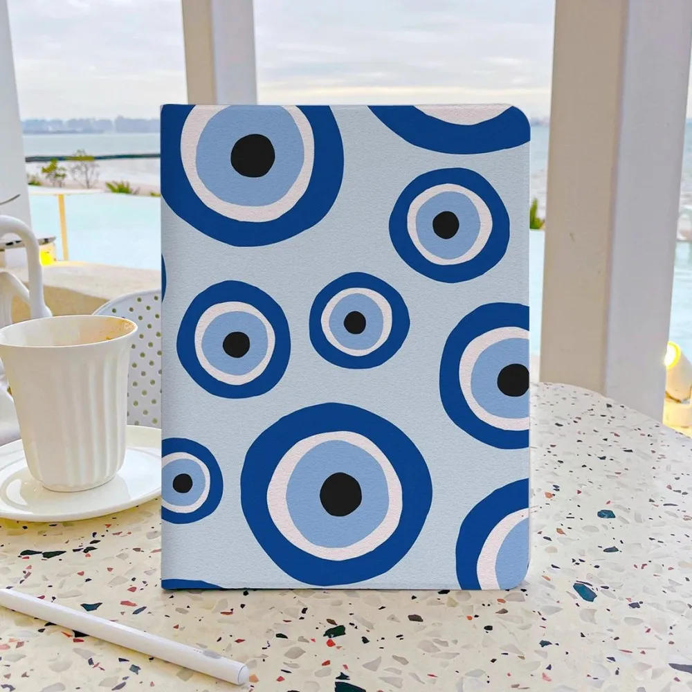 

Blue Evil Eye iPad Case with pencil holder iPad Case for iPad Pro 12.9 11 iPad Air 9.7 Soft Back Cover For iPad 10.2 7 8 9 th