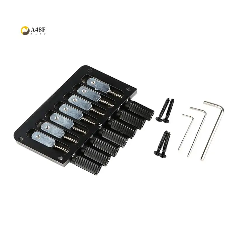 

A48F-Headless Guitar Bridge Oblique 7 Strings Headless Guitar Metal Saddle Bridge Electric Guitar Bridge Parts