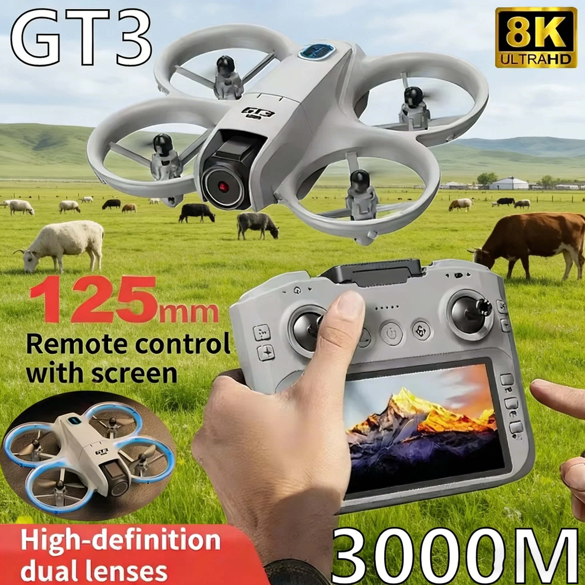 

Новые оригинальные дроны GT3MAX 2026 года, 8K, профессиональные, с Wi-Fi FPV, обходом препятствий, оптическим позиционированием, радиоуправляемый квадрокоптер, игрушка, подарок, БПЛА