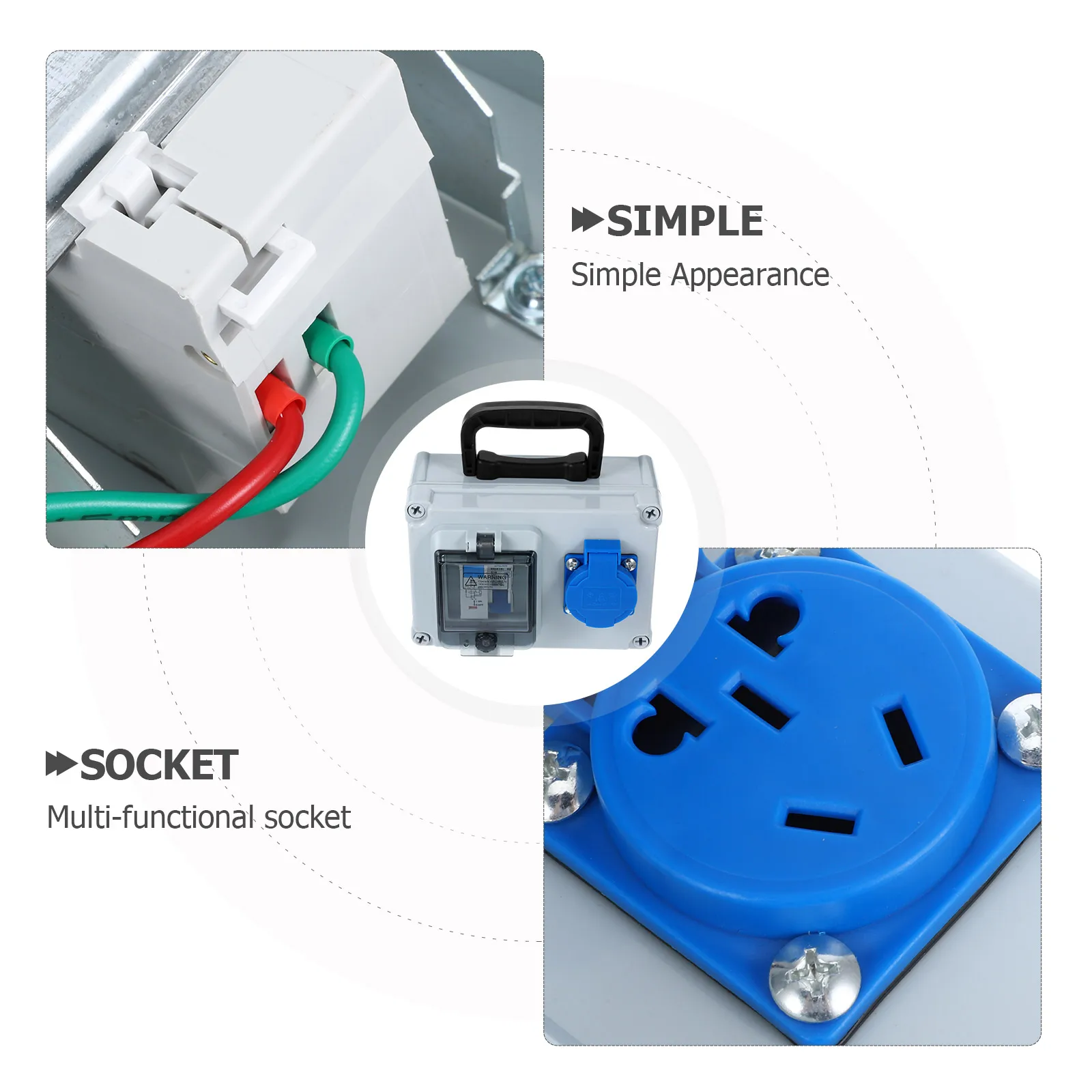 

Outdoor IP65 Waterproof Switch Socket Box Multi-Functional Weatherproof Electrical Outlet Box for Garden Patio Emergency Stop