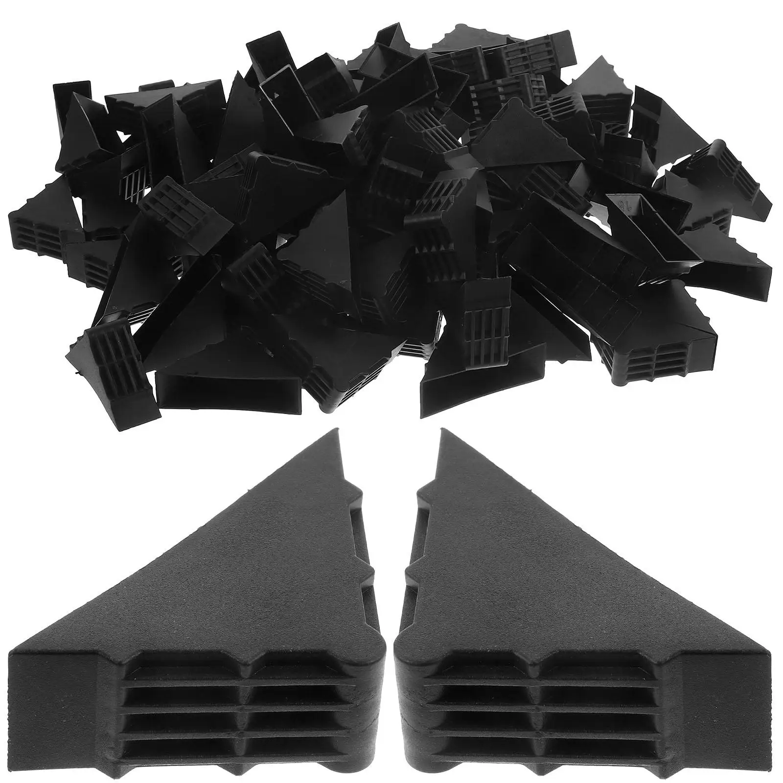 

50 Pcs Black 50x50x18mm Plastic Corner Protectors for Photo Frame Wedding Album Edge Protection Anti Collision Packaging