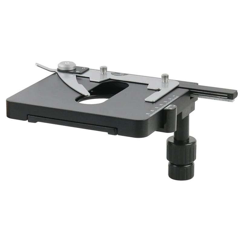 XY Axis Metal Mechanical Stage Mobile Platform With Scale For Biological Microscope Slide Specimen Moving Clamp