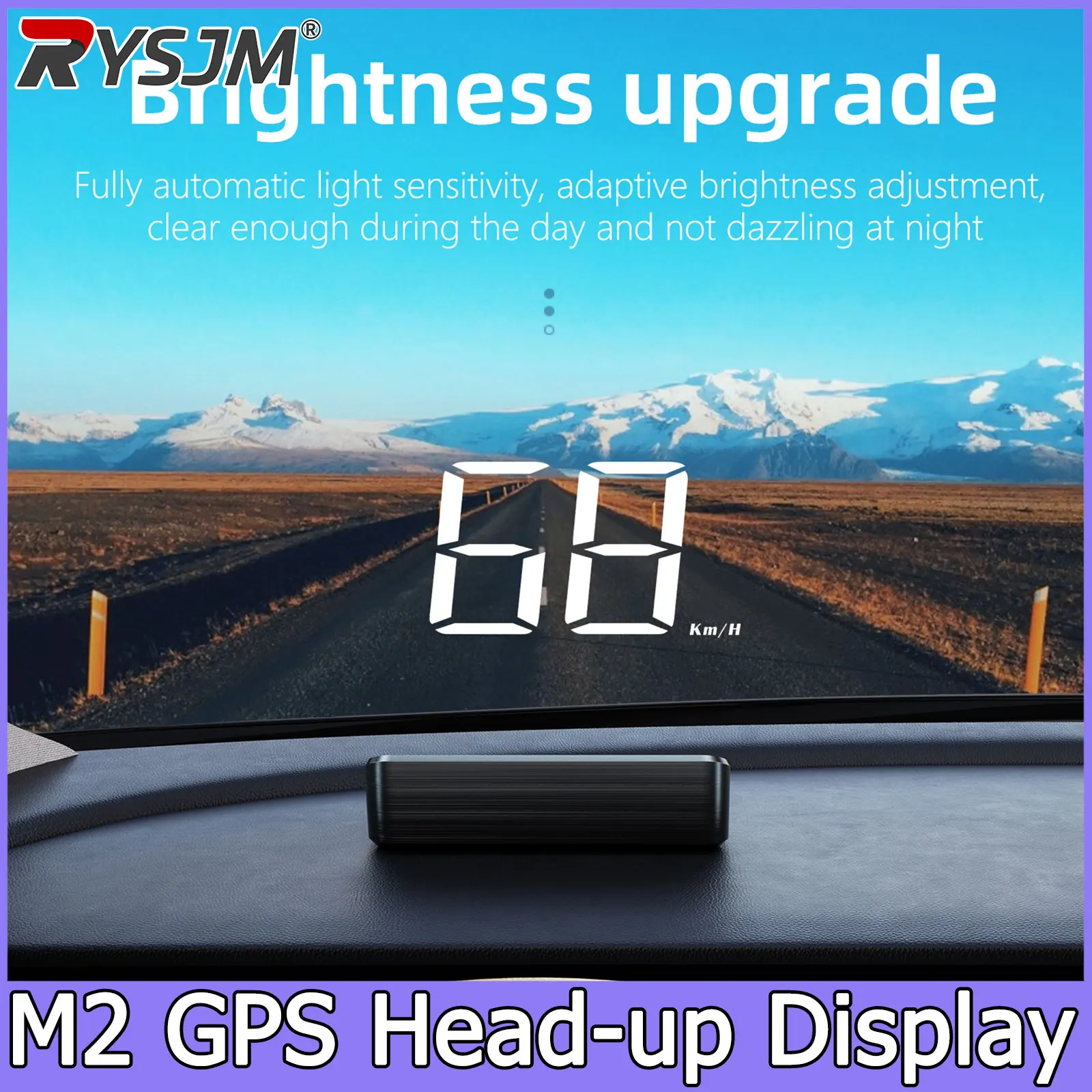 M2 GPS HUD Head Up Display Car Universal Speedometer KMH USB Cable Plug & Play GPS & Beidou Dual Satellite System