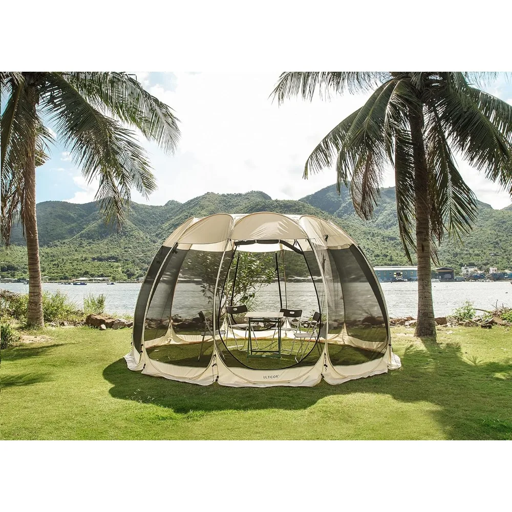 Tenda layar luar ruangan, kanopi tenda ruang Pop-up instan-layar besar rumah Gazebo kanopi untuk piknik, tidak tahan air