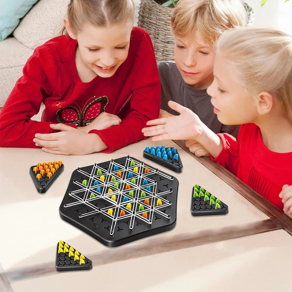 Jeu familial de Capture de territoire, jeu de Triangle à chaîne drôle, jeu de bureau d'échecs triangulaire pour enfants et adultes, fête de famille