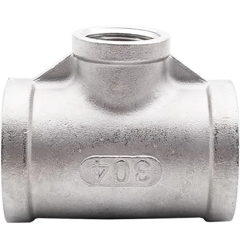 1/4 3/8 3/4 1 Variable diameter BSP Female Thread Tee Three Way Reducer 304 Stainless Steel Pipe Fitting Reducer Connector