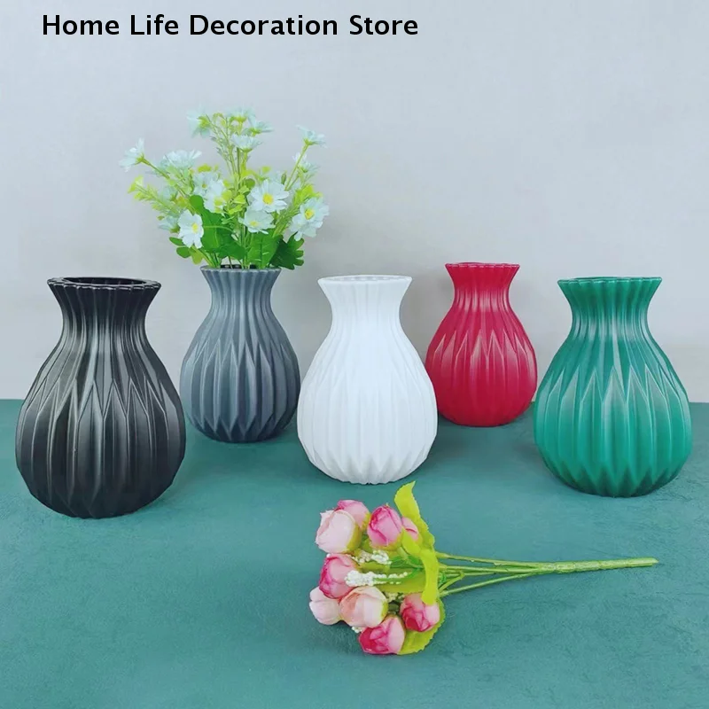 Moderne Nordic Blumenvase Nachahmung Keramik Kunststoff Blumenvase Wohnzimmer Desktop Dekoration Hochzeit Herzstück Anordnung