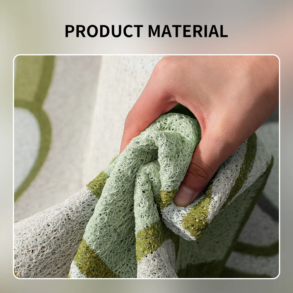 Green Nature Village Outdoor Entrance Doormat Cuttable Non-Slip Dirt Resistant Water Absorbent Quick-Dry Wire Loop Carpet