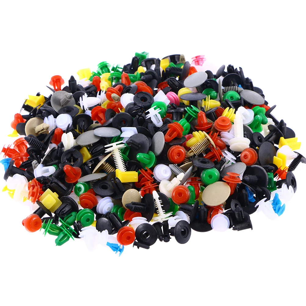 500 Pcs Nylon Automotive Push Bumper Fastener Rivet Clips Car Push Type Rivet Pin Clips (With a Screwdriver)