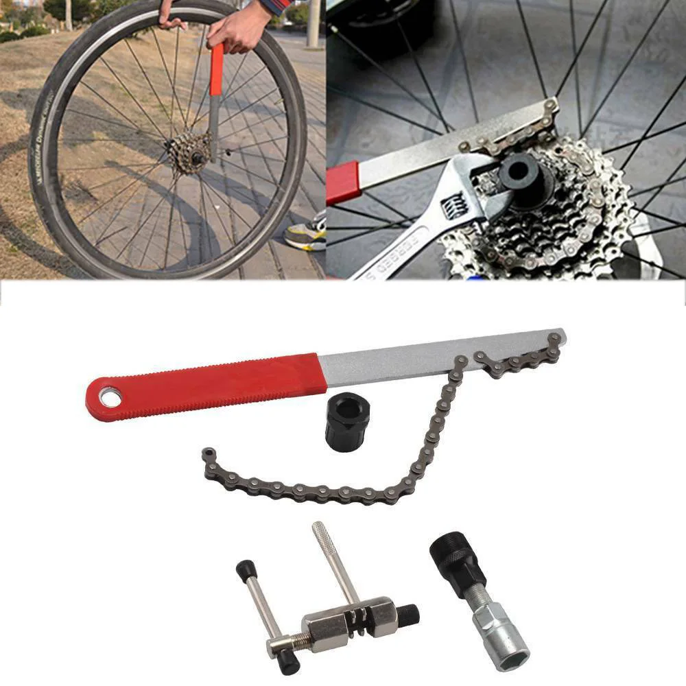 5 In 1 Bicycle Repair Tool Set Chain Breaker Crank Wheel Extractor Tools For Bike Outdoor Bicycle Multitool Puller Wrench Tool