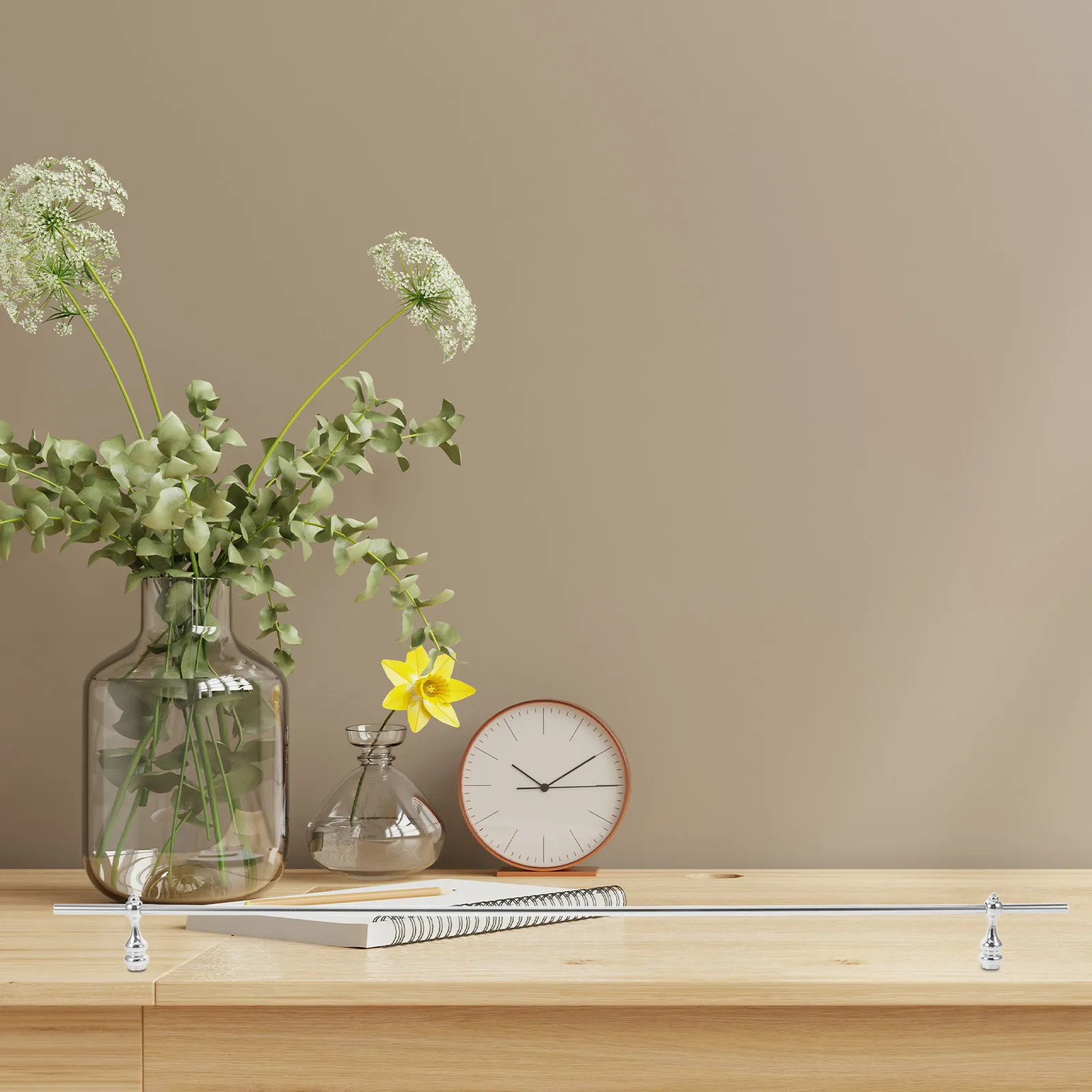1Set Metal Shelf Rail Glass Railing Connector Cabinet Railing Post Cap for Wine Bar Shelf Guard Rail Decorative Gallery