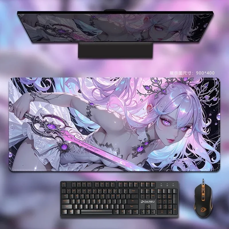 애니메이션 여성 검객 마우스 패드 섹시한 여성 검객 마우스 패드 가정용 e-스포츠 인터넷 카페 학교 책상 매트에 적합