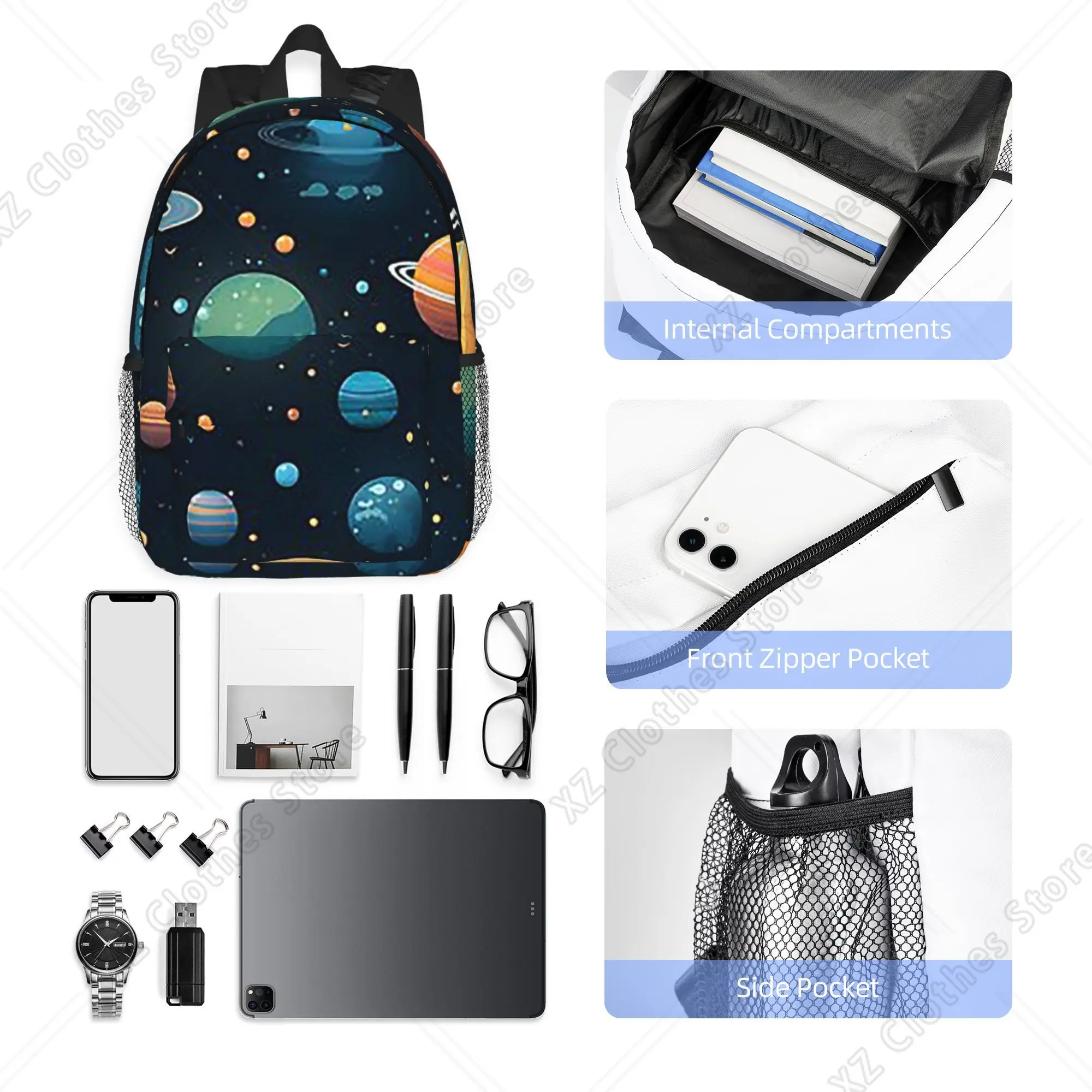 Solar System Space Planets Universe Backpack Hot Sale Daypack Boys Girls BookBag Shoulder Bags for Men Women School Bag