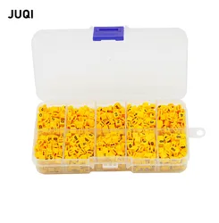 1000pcs/box flat yellow 0 to 9 Arabic Numerals 0.3mm ² Cable Wire Marker Label Tube Motor Mini Cable Marker