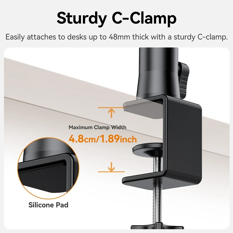 Ulanzi ZJ02 Camera Desk Setup Stand Adjustable Desk Mount with Holding Arm Max Load 2KG for Mirrorless Camera Microphone