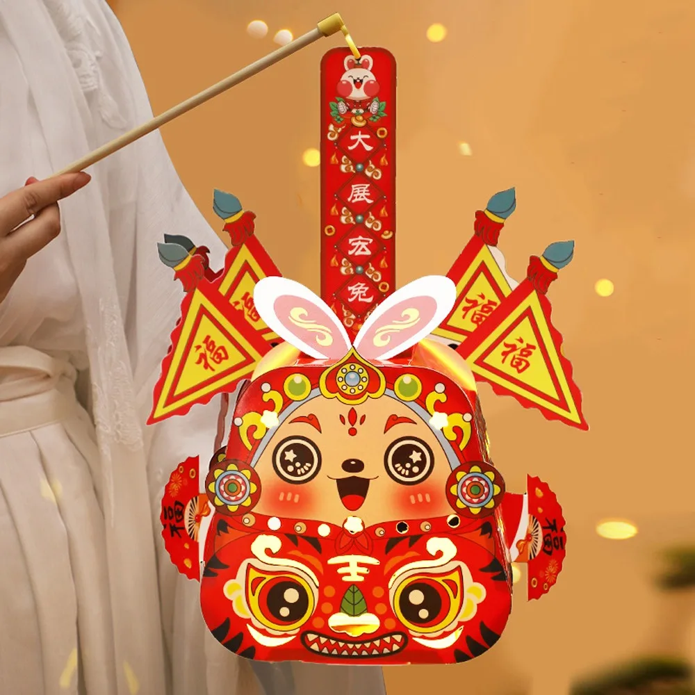 Lanterne de lapin pour enfants, Festival de mi-automne, matériel fait à la main, lanterne portative scintillante, lanterne d'éclairage de dessin animé chinois