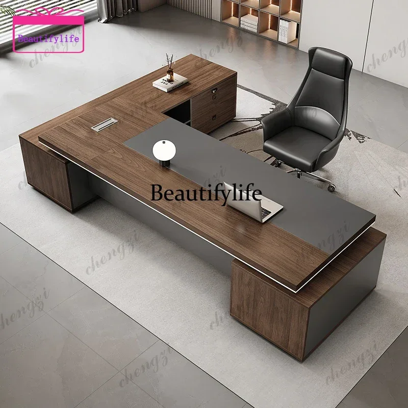 High Quality Italian Luxury Marble Unique L Shape Wooden Executive Office Desks Ceo Big Boss Table Office Desk