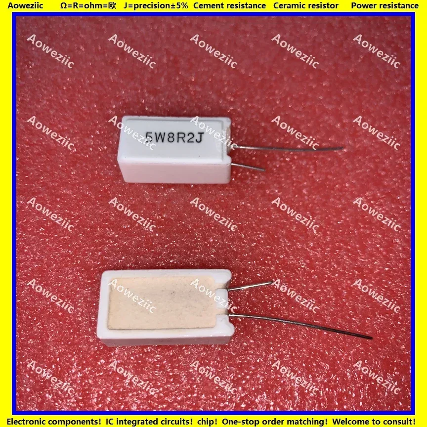 

10Pcs RX27-5 Vertical Cement Resistance 5W 8.2 ohm 8.2R 8.2RJ 5W8.2RJ 5W8R2J Ceramic Resistance precision 5% Power resistance