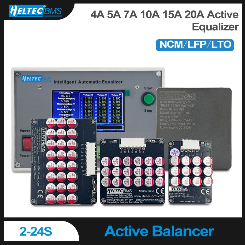 4A 5A 7A 10A 15A 20A Active Equalizer Balancer 6S 7S 8S Cells Balancer Lifepo4 Lipo LTO Battery Energy Capacitor Lithium Pack