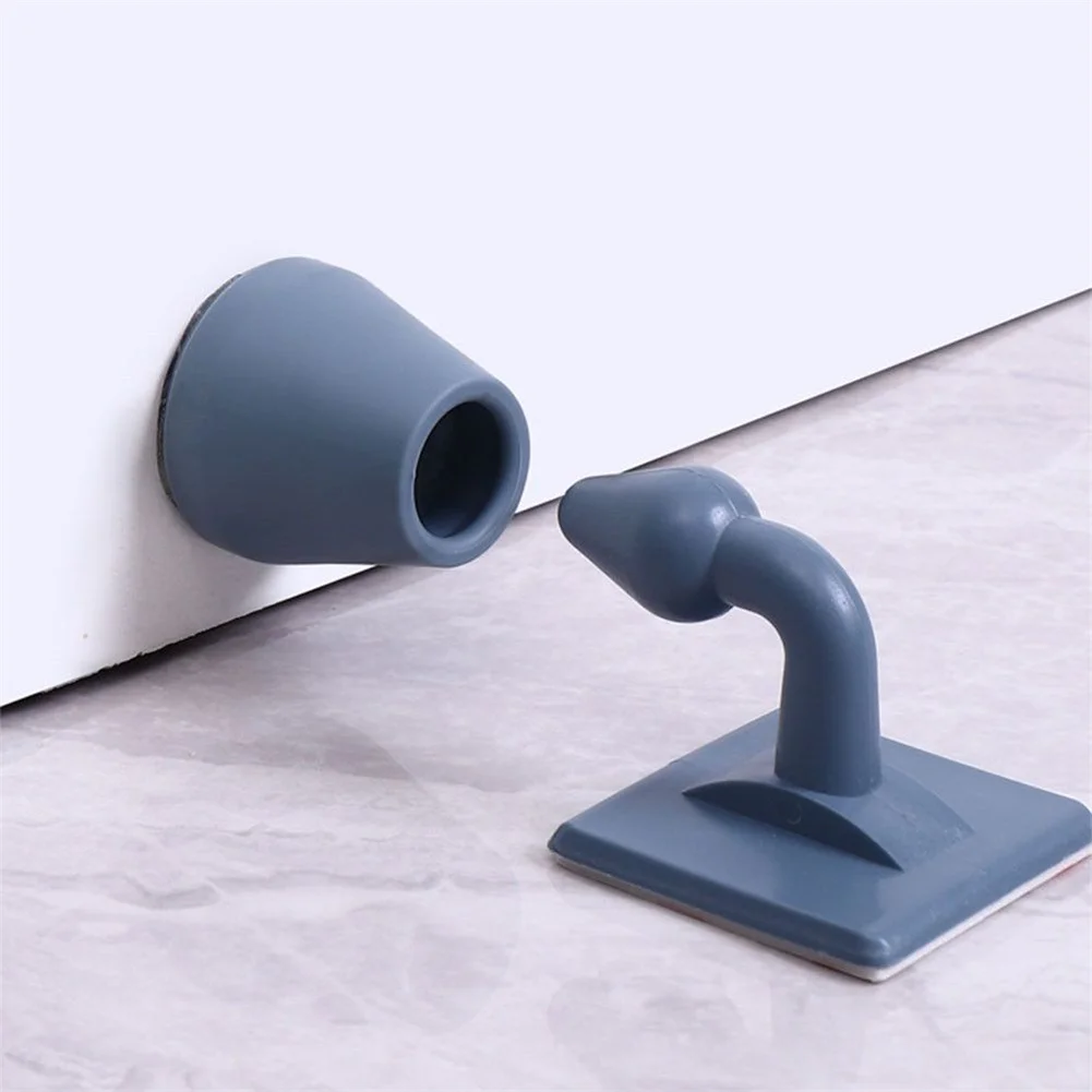 Mute Non-punch Door Stopper Silicone Door Stop Touch Toilet Wall Absorption Bumper Home Anti-bump Wall Protection Door Buffer