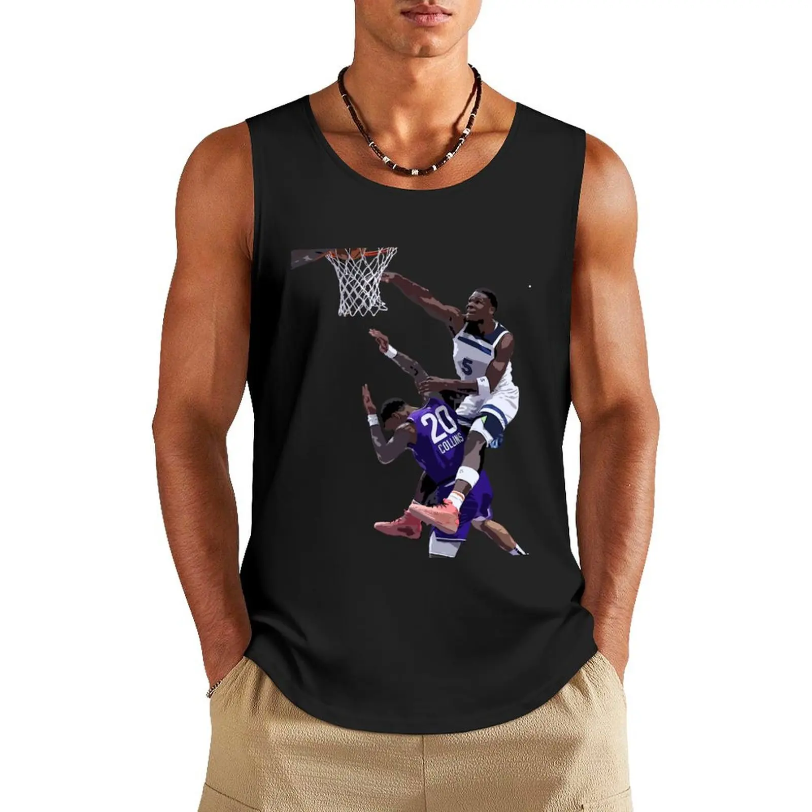 

Anthony Edwards Dunk Tank Top sports clothes for men Men's gym gym t-shirts