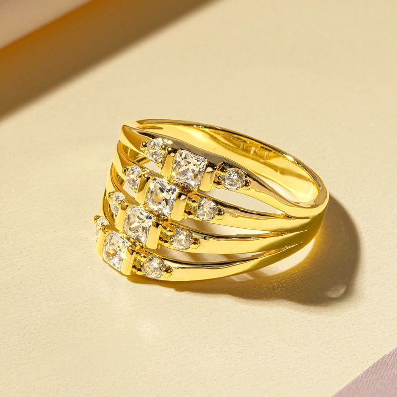 Men's Vintage CZ Simulated Diamond Multiple Rows Ring