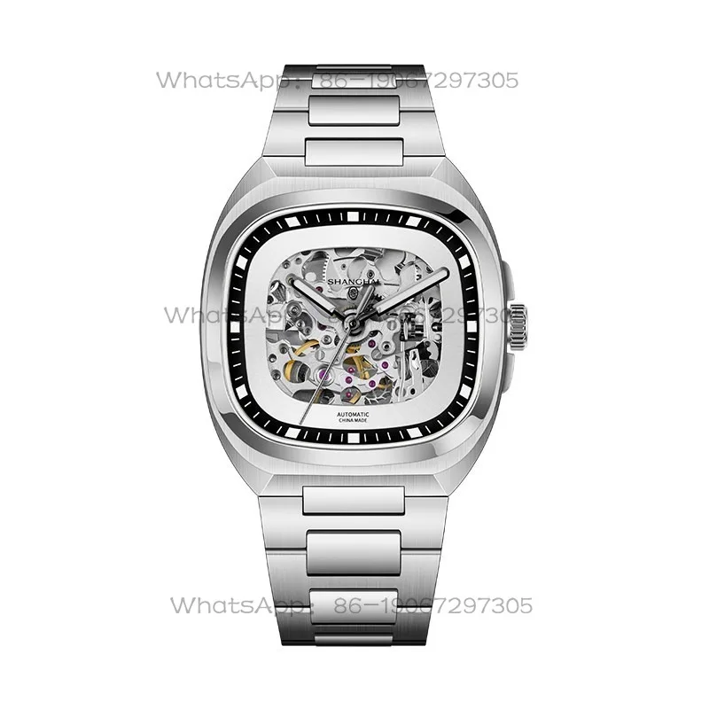 Time Island Watch 1 Store Shanghai Retro TV Fully Automatic Mechanical Watch Variety Small Square Hollow Trend Men and Women