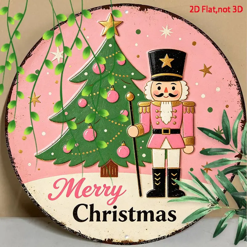 2D Flat - [2D Flat] 2D Flat - 2D Flat 2D Flat Fun Decorative Sign, Pink Circle Christmas Tree, Pink Blooming Fruit Shell, Mcdona