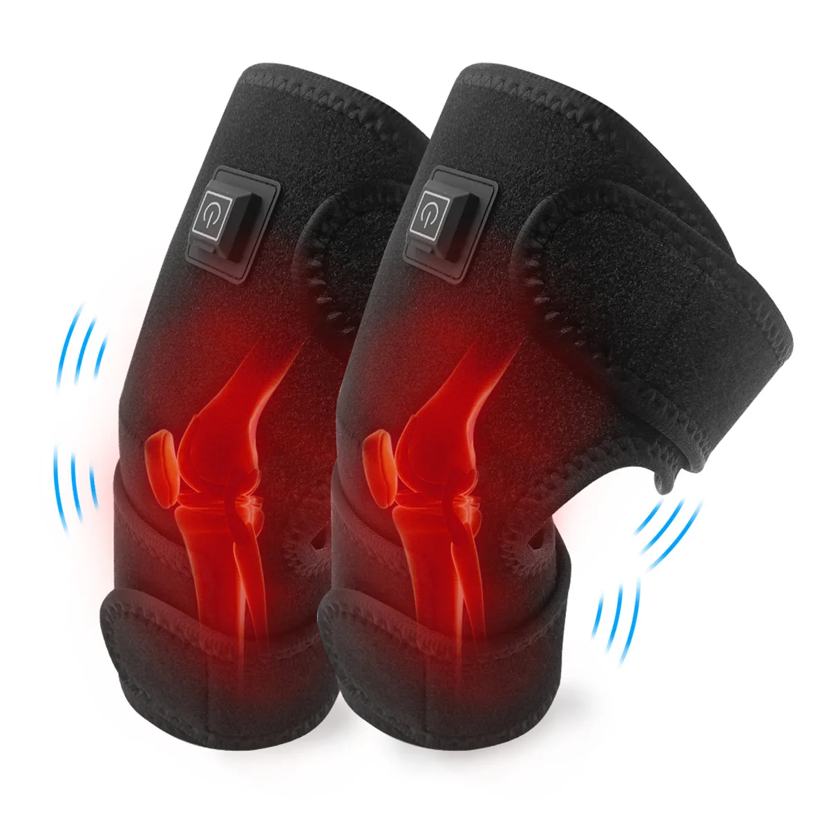 

Настраиваемые электрические грелки для коленей с функцией массажа для пожилых людей: портативные, с функцией горячего и холодного компресса, для защиты здоровья.