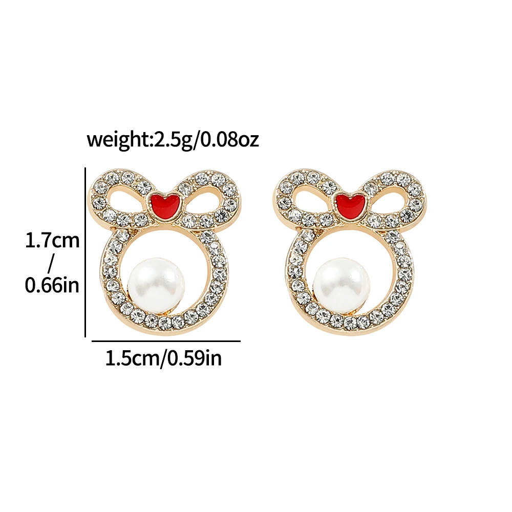 Disney Mickey Mouse Cartoon Earrings for Girls, Classic Rhinestone Jewelry, Romantic Gifts, Dress Up