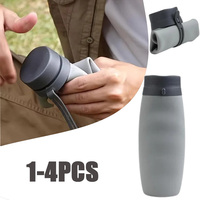 1-4PCS Collapsible Silicone Water Bottle High Temp Resistant Foldable Travel Cup for Camping Fitness Sports Outdoor Activities