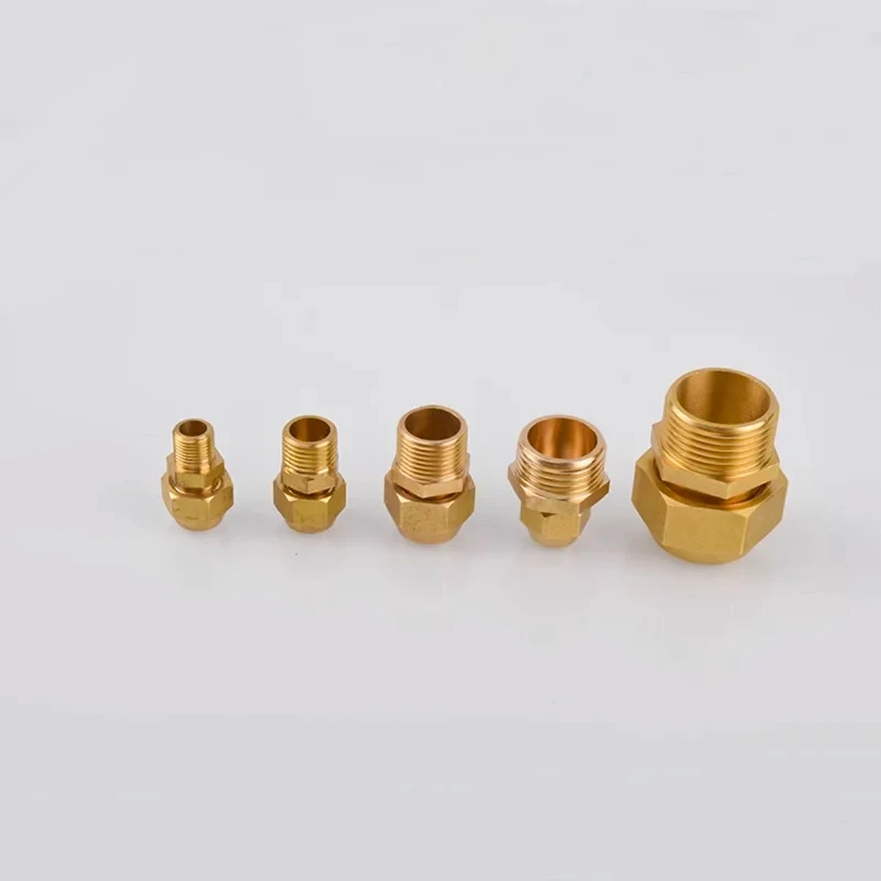 Brass Flares Straight Joint 14mm~19mm Hose Male Thread Copper Pipe Connector Air Conditioning And Refrigeration Adapter Fittings