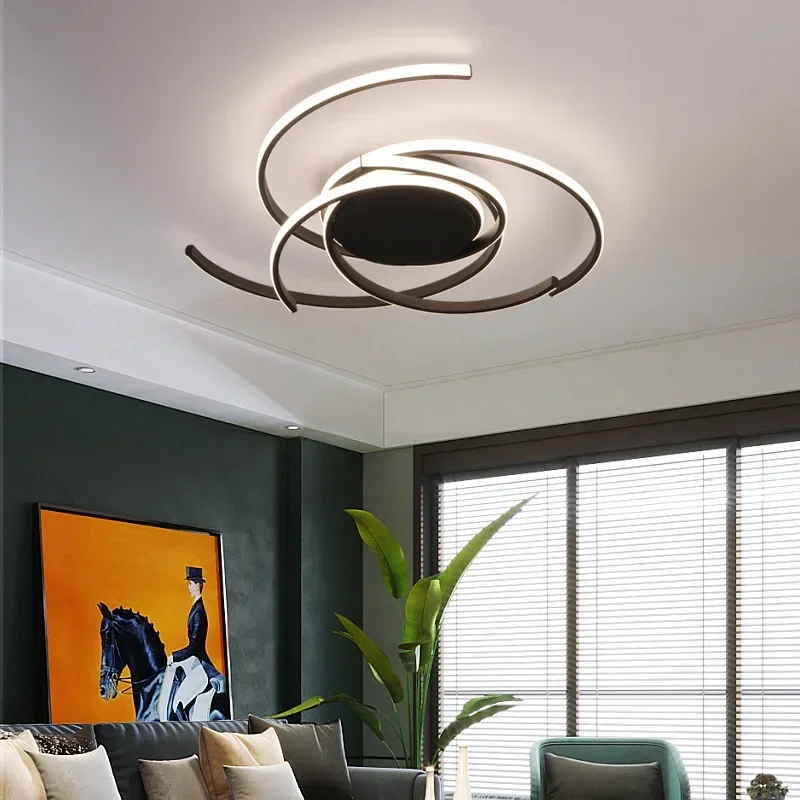 New Arrival Black White Finish Modern Led Chandelier for Living Room Bedroom Kitchen Office Lamp AC85-265V Chandelier Fixture