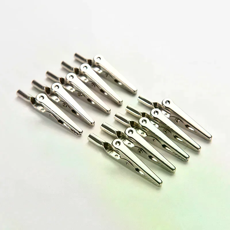 Stainless Steel Alligator Crocodile Test Clips Cable Lead Screw Probe Fixing 10x