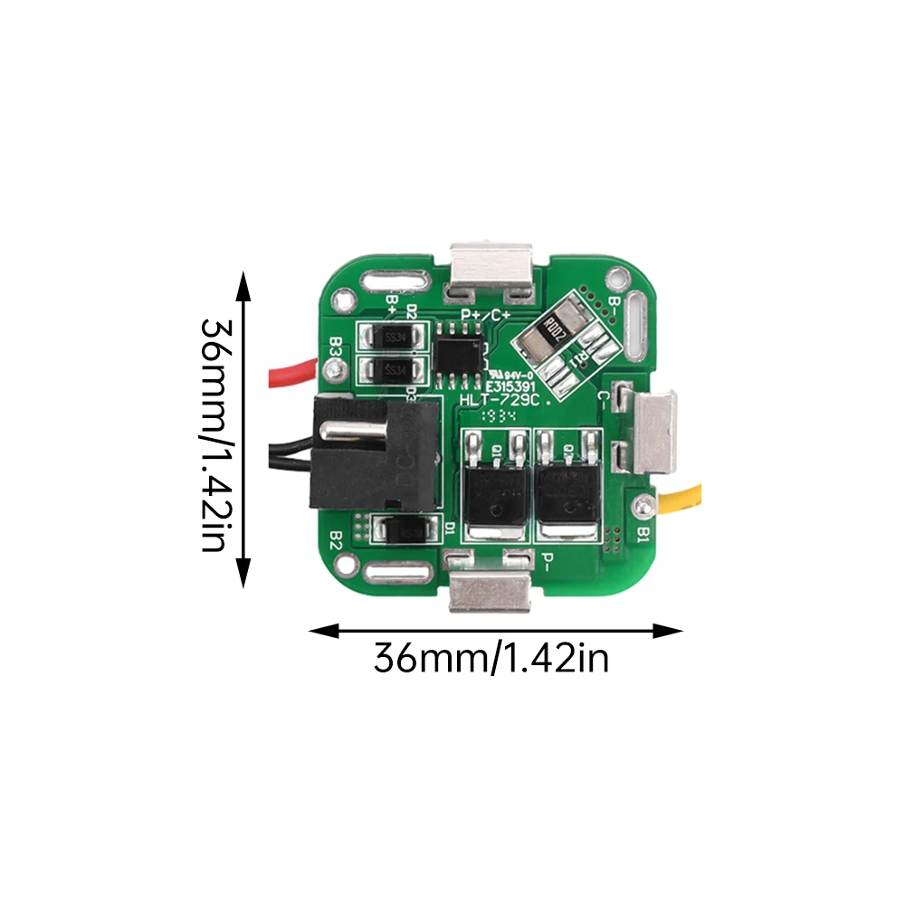 BMS 4S 14.8V 2A Dual MOS 18650 Lithium Battery Charging Protection Board Li-ion Power Bank Charger With Wire