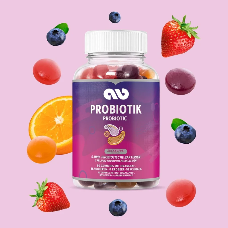 

Probiotic gummies - Contains 5 billion colony units of probiotics for digestive health-immune support,sugar free,and vegetarians