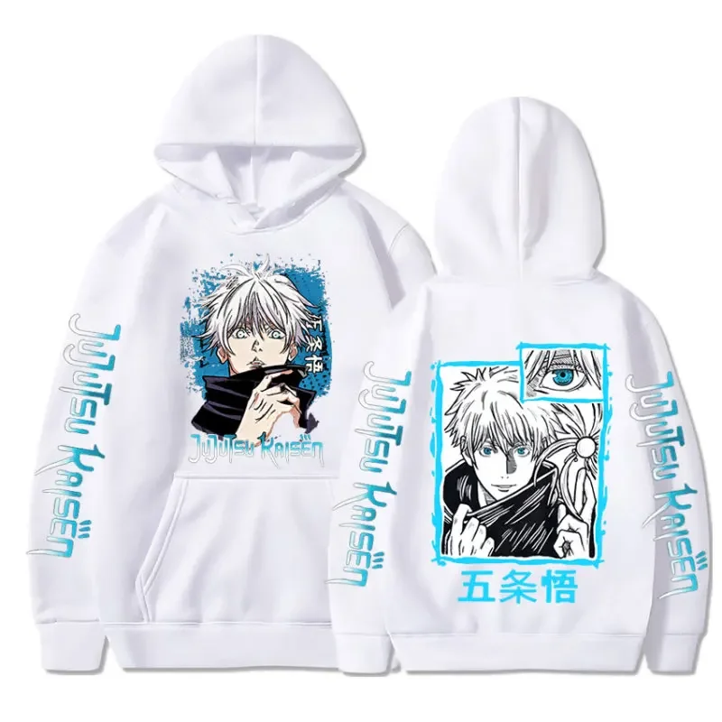 New anime Jujutsu Kaisen Gojo Satoru oversized hoodie autumn and winter fleece men and women long-sleeved pullover sweatshirt