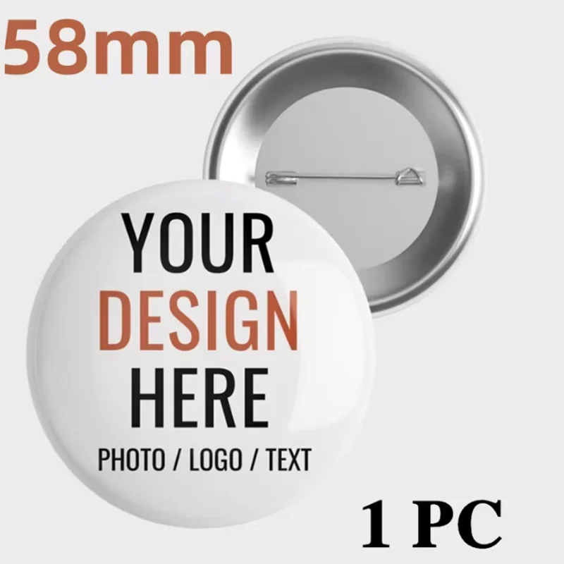 Custom Personalize Tinplate Pins Photo Pictures Logo Printed Customize Brooches Lapel Button Badges Gifts for Kids Wholesale