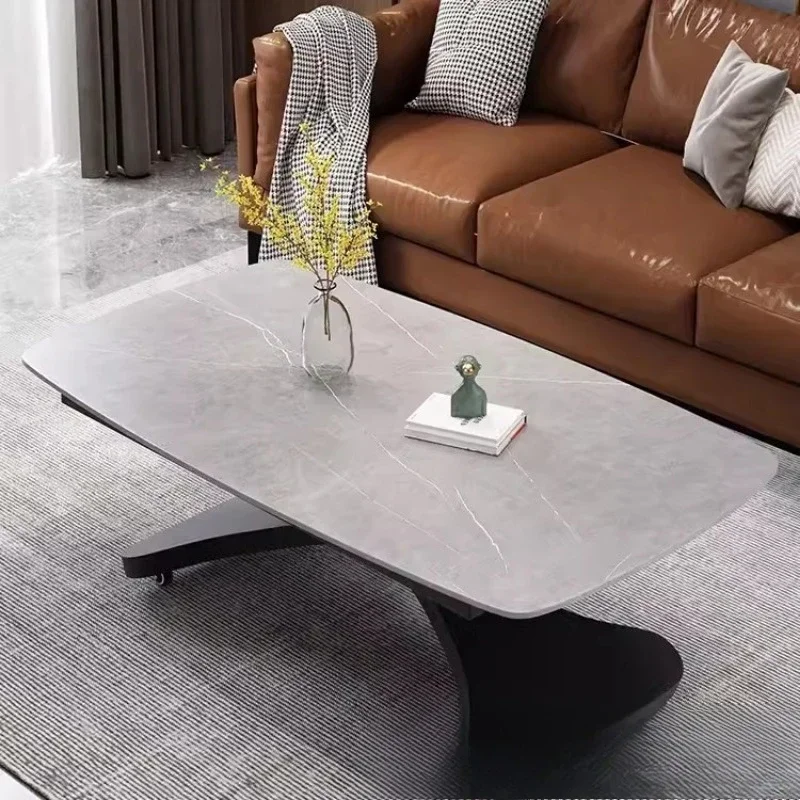 Dual-purpose two-in-one coffee table rock slab modern simple small apartment movable lifting light luxury multi-functional