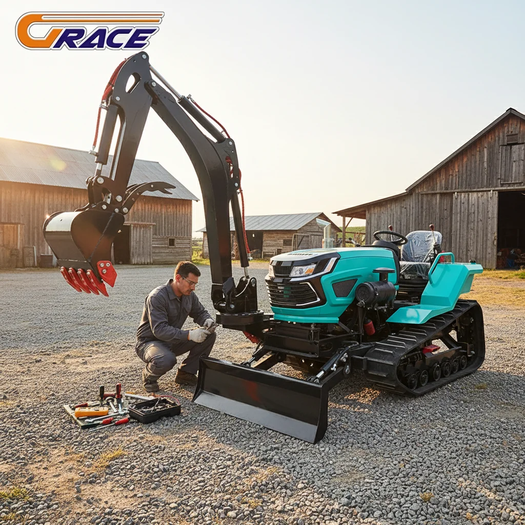 

Grace Low Price Crawler Tractor Excavator 25HP 35HP Mini Diesel Farm Agricultural Tiller Machine