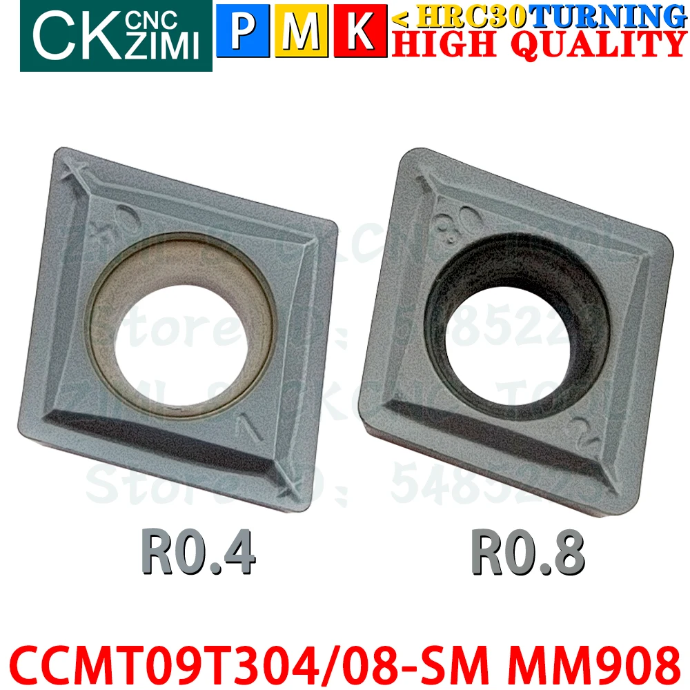 CCMT09T304-SM MM908 CCMT09T308-SM MM908 Sisipan Karbida Alat Sisipan Pembalik Internal Eksternal Alat Pemotong Bubut Logam CNC CCMT09T3 CCMT 09T3 SM MM908 Alat pertukangan