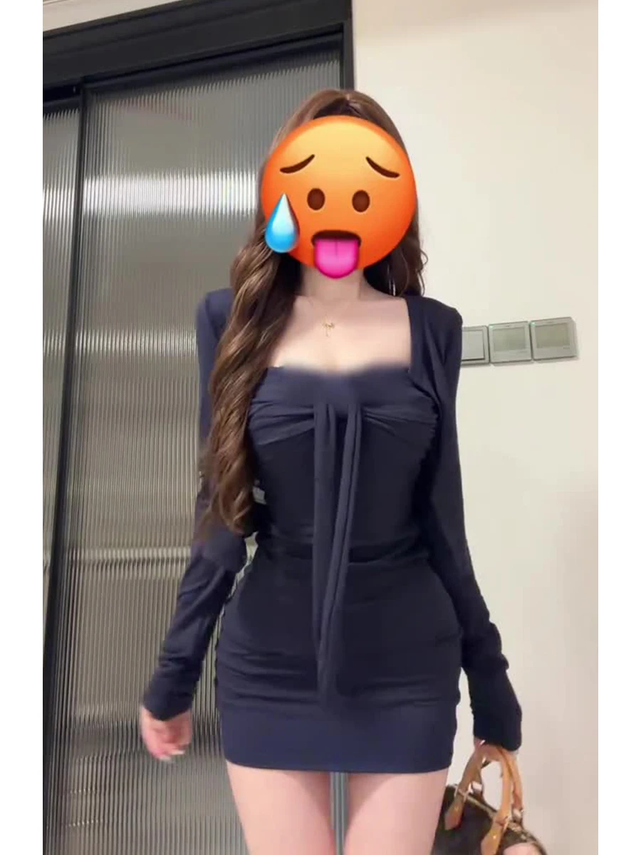 

Spring New Arrival Pure Desire Knot One Shoulder Women's Dress Sexy Slimming Tube Top Skirt Set Casual Style