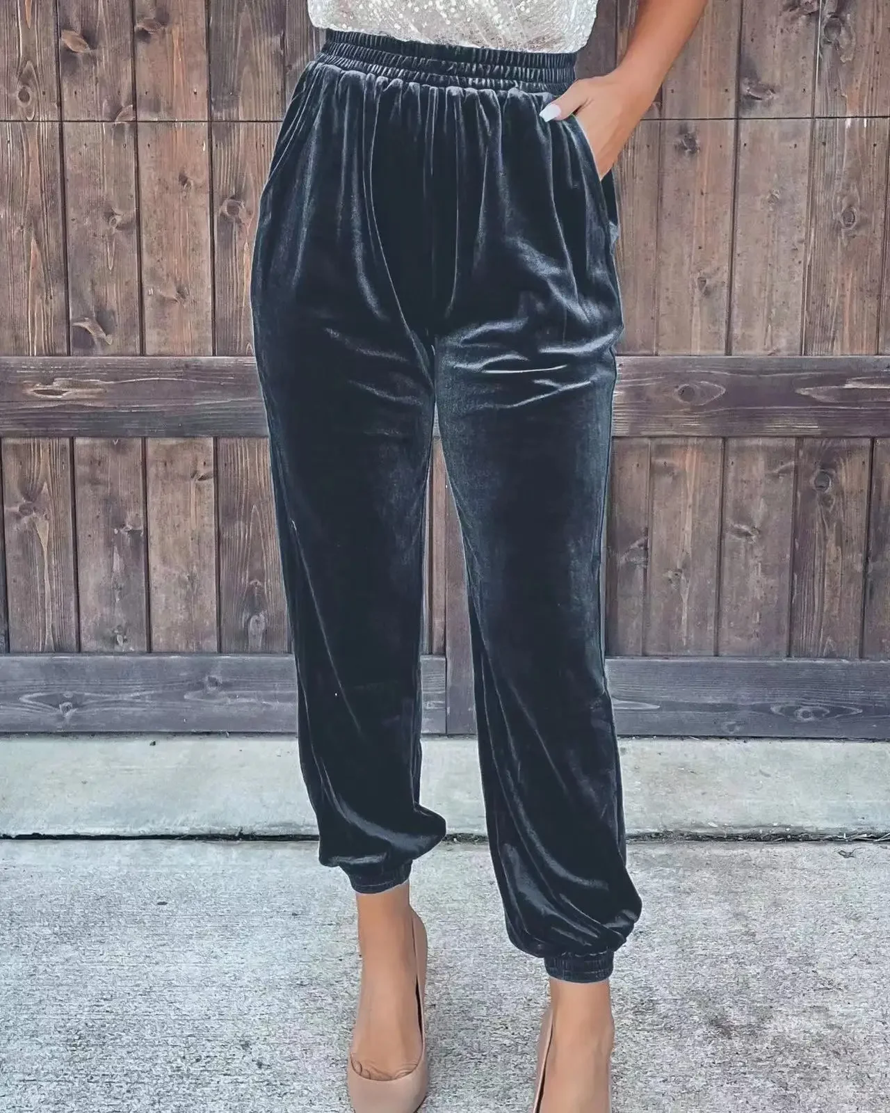 Women Korean Version of The New Fashion Solid Color Long Pants Stretch Waist Straight Casual Bind Foot Pants Women Clothing Y2k