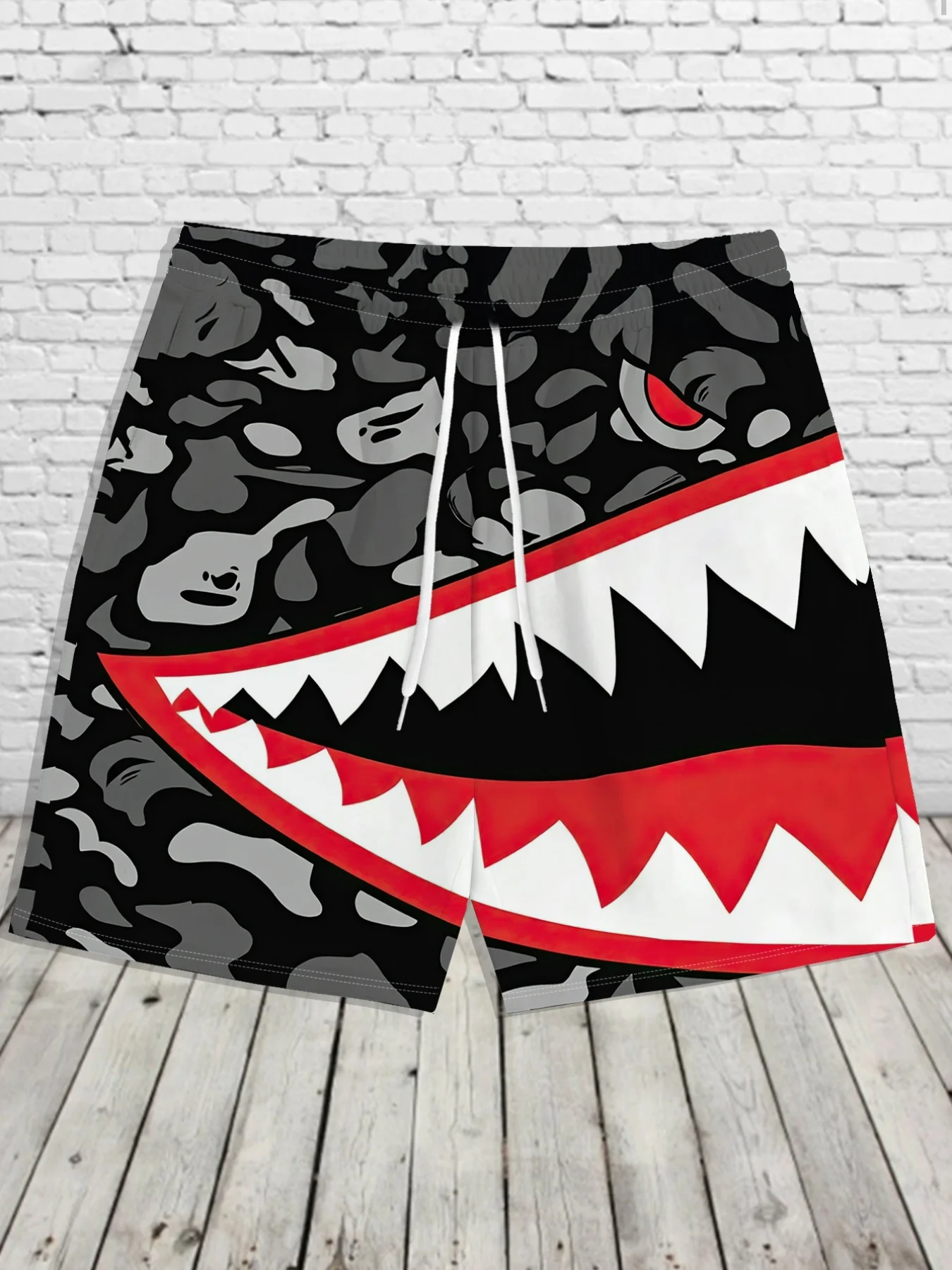 Men's Fun Cartoon 3D Printed Beach Shorts, Breathable Oversized Shorts Loose Shorts Gifts for Friends Holiday Party Activities