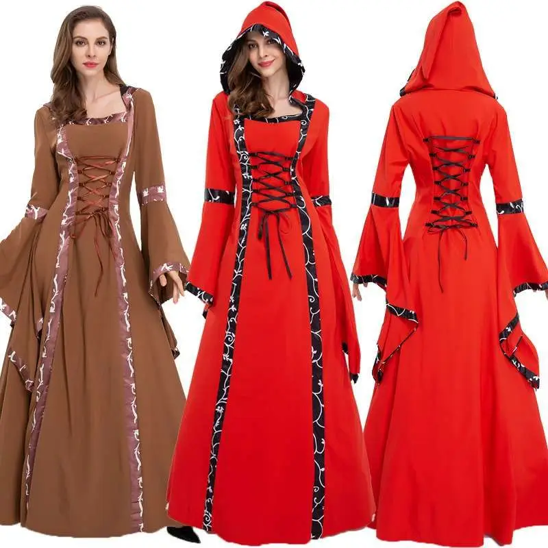 

Европейский средневековый ретро-двор Доктор для сценического спектакля, костюм ведьмы, женский этнический модный весенний новый поступление