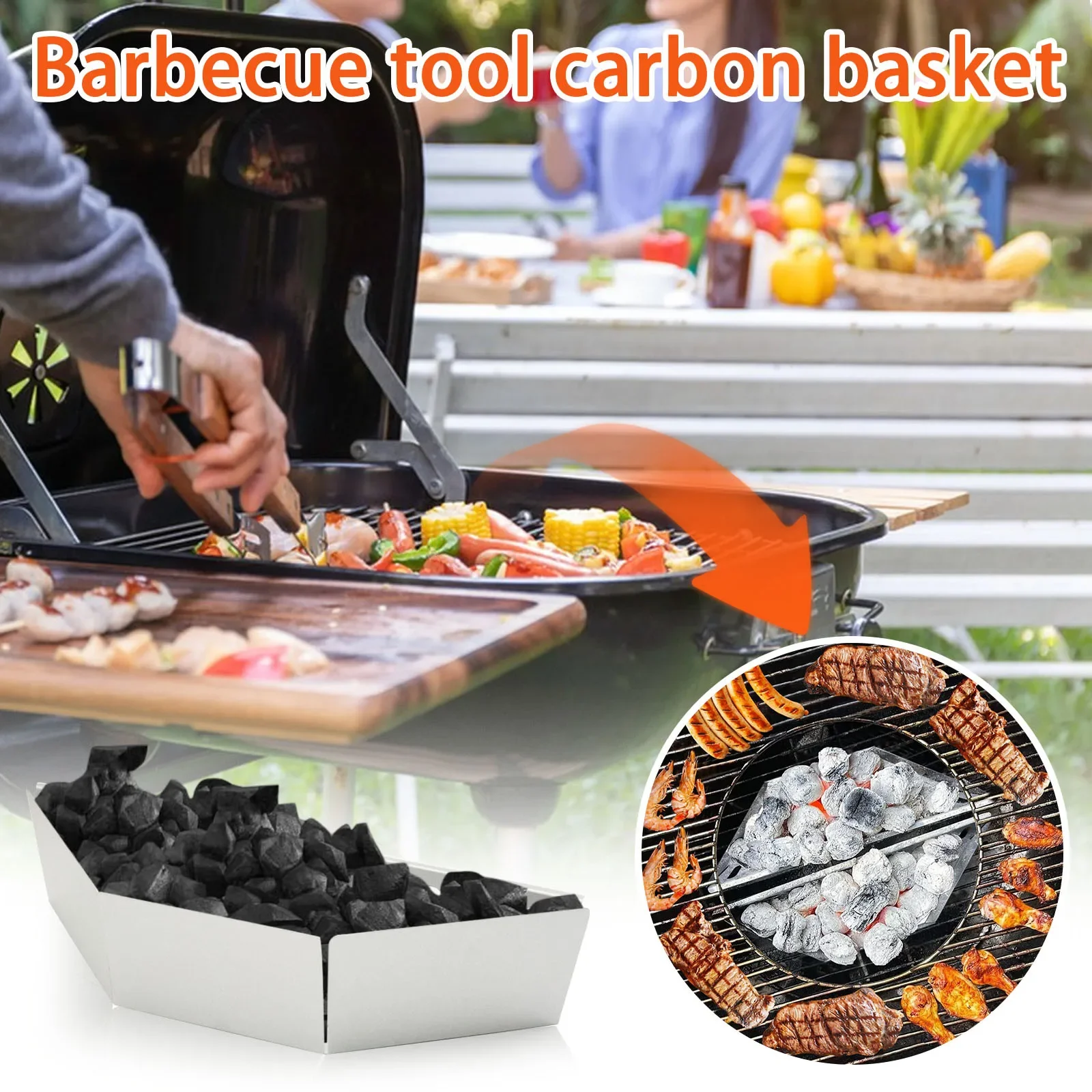 

Rustproof Heat-Resistant Wood Chips Charcoal Briquette Holder Outdoor BBQ Grilling Accessories Safe Charcoal Holders