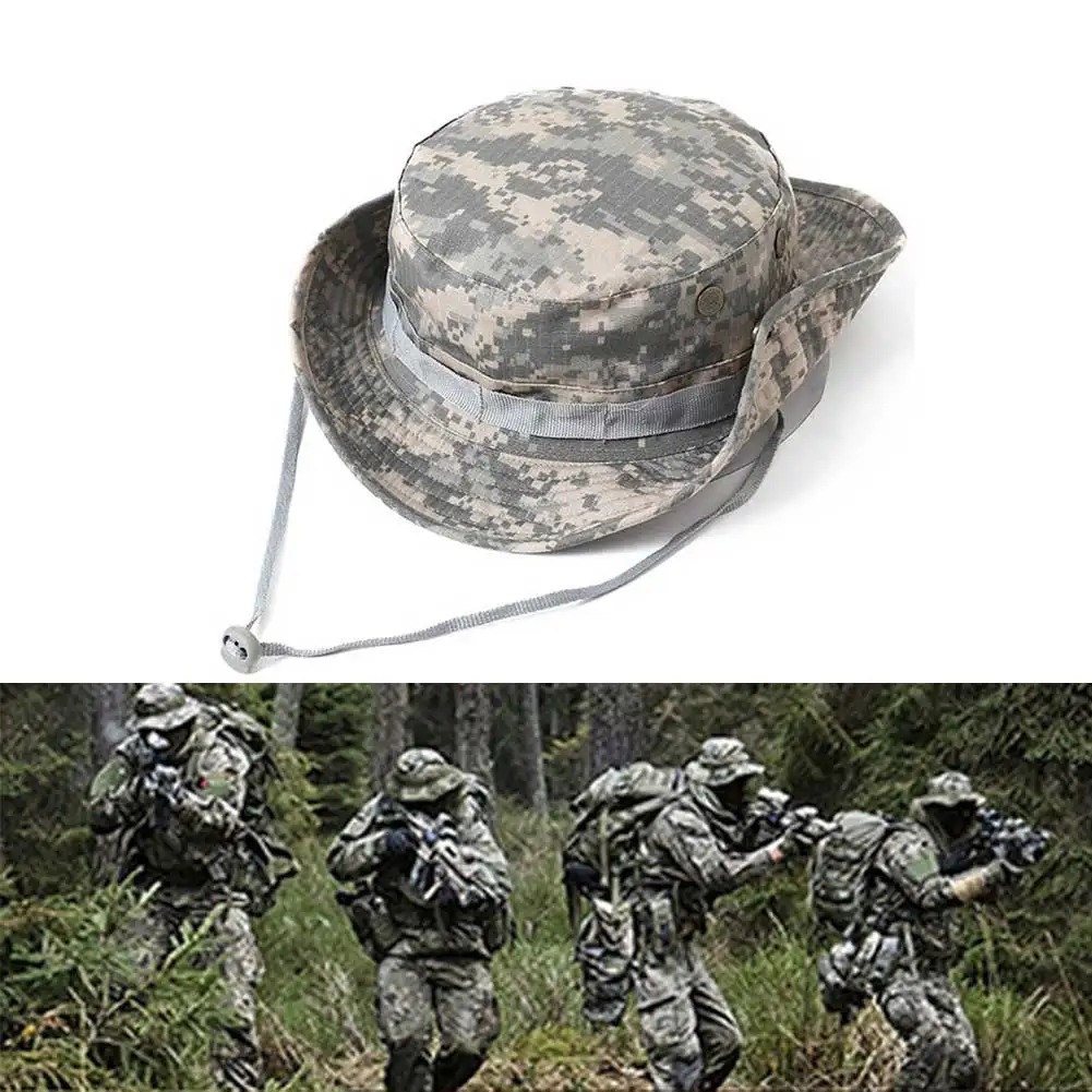 Camouflage Hat Outdoor Casual Bucket Hat Tactical Boonie Cap Hunting Training summer Hiking Fishing Climbing Cap