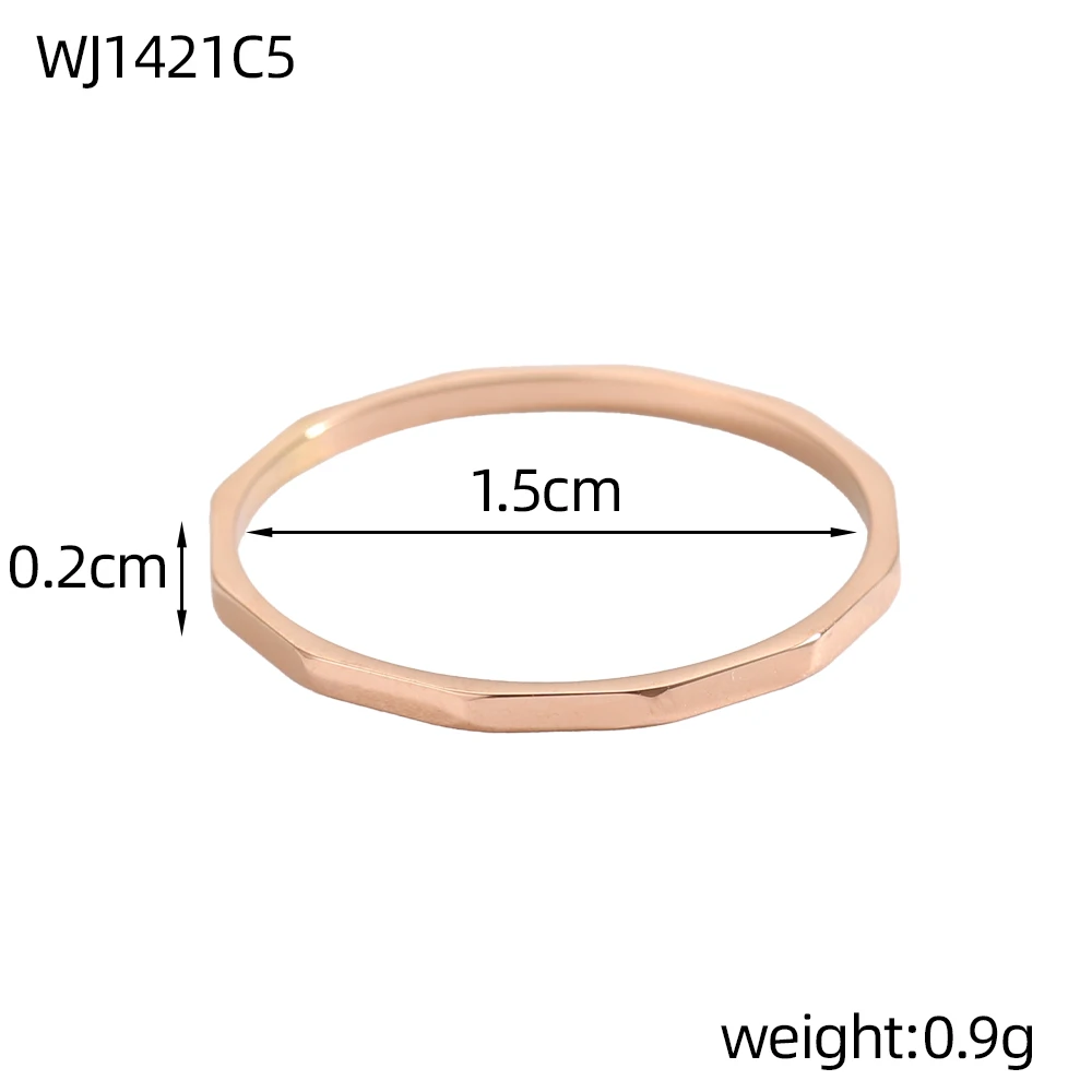 CARLIDANA لذيذ مطلية بالذهب خواتم بسيطة نسيج الخيزران المطرقة إصبع الفولاذ المقاوم للصدأ خاتم الخطوبة الحد الأدنى للنساء #5