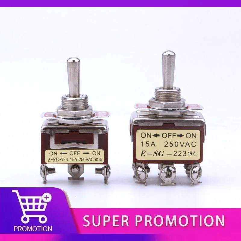 Copper Pin High Current Toggle Switch 2/3/4/6/8/9/12Pin Self Locking Rocker Switch E-SG-1321/1322/1021/1121/123/223