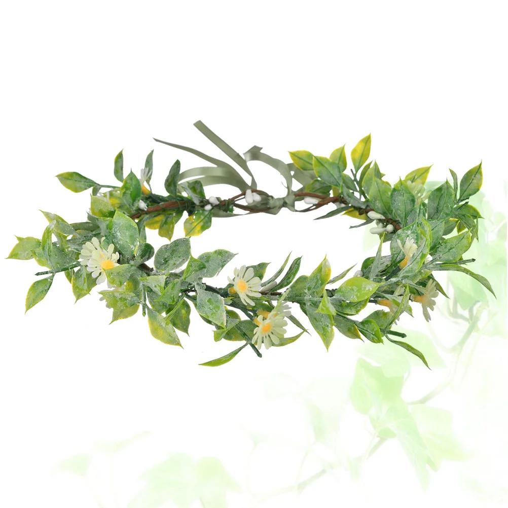 

1pc Floral Flower Headband Leaf Hair Wreath Women Headdress For Festival Party Wedding Photography Hair Hoop Accessory